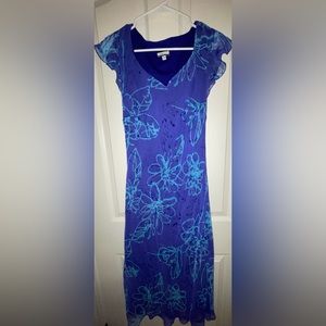 Blue floral Vintage 90s dress